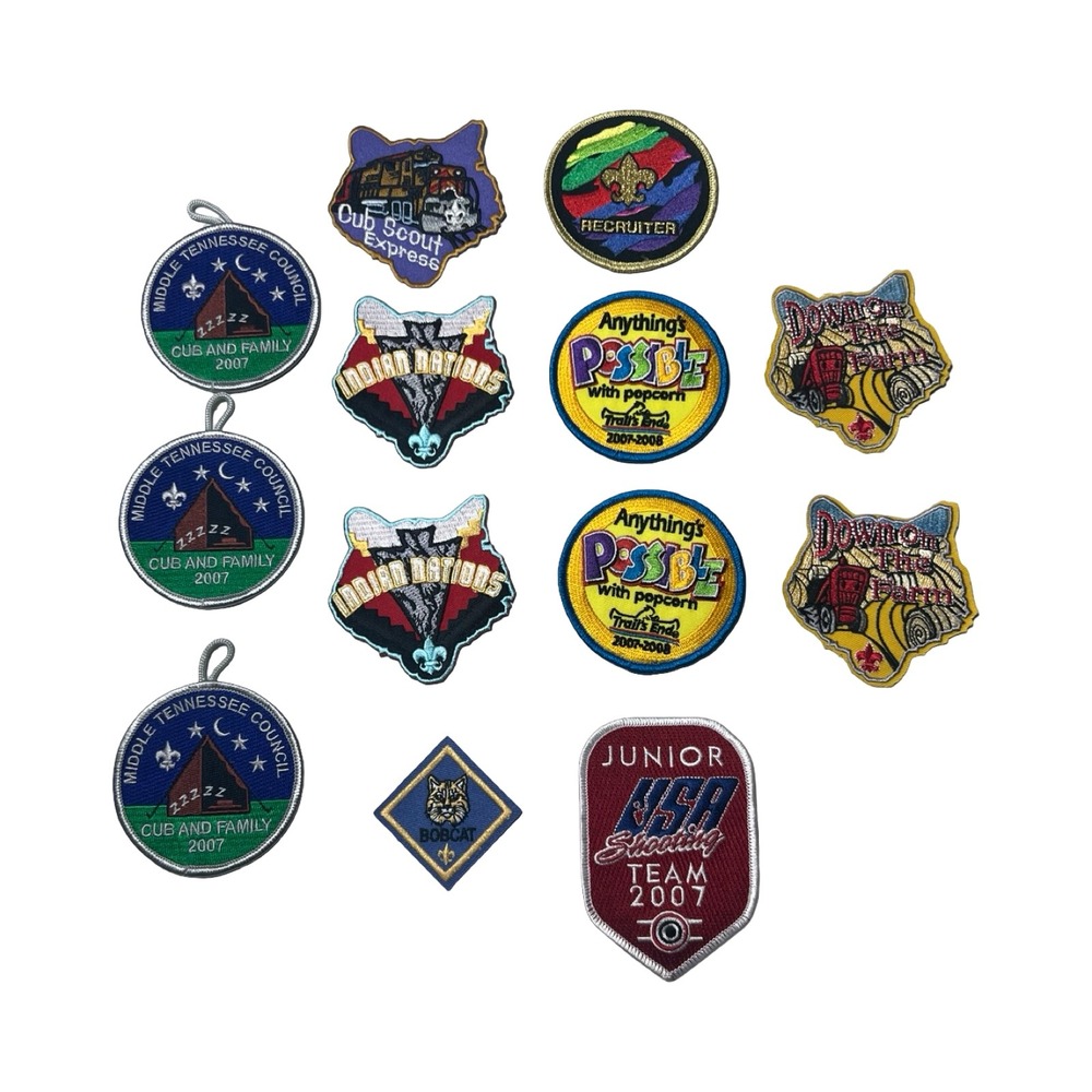 12pc Boy Scouts of America BSA Patch Lot 2007 2008 Mid.‎ Tennessee Indian Nation